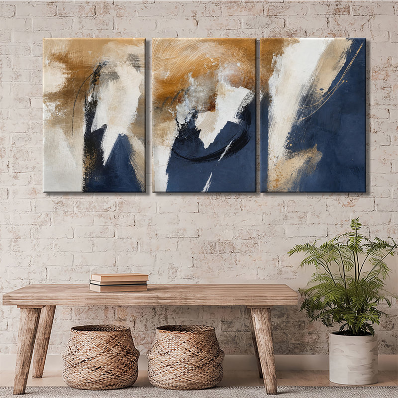 Art mural sur toile 3 pièces, H 24 po x l 48 po x P 1 po