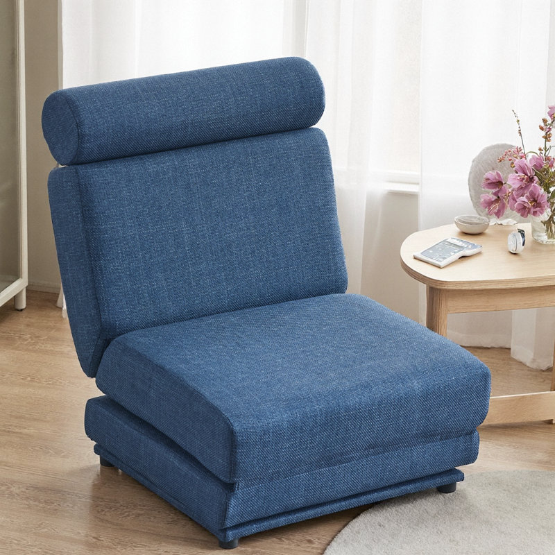 Canapé-lit simple pliable avec fauteuil, Bleu