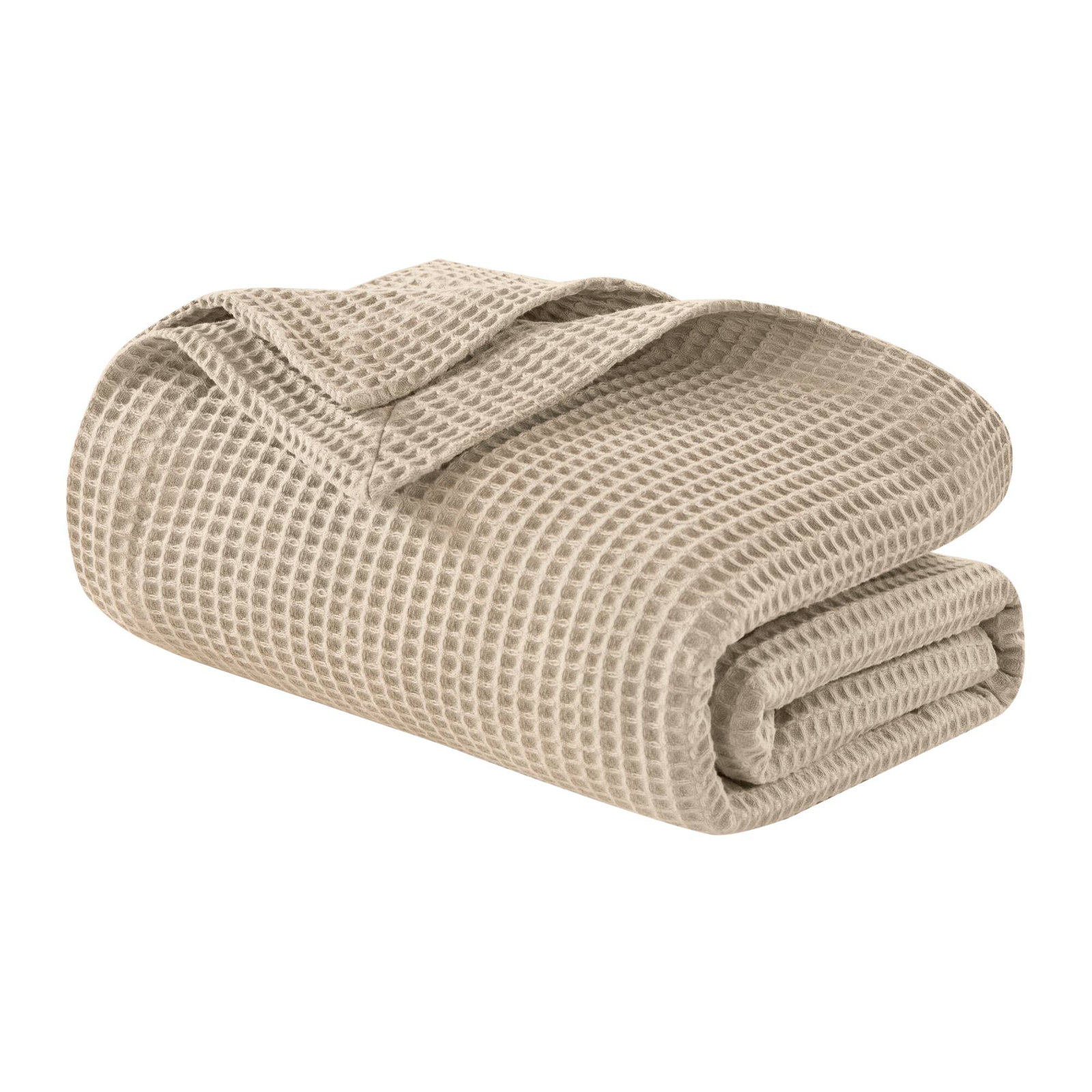 Waffle Weave 100% Cotton Blanket, Twin, Khaki