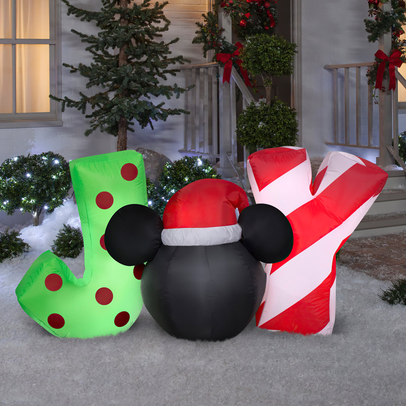 Disney Mickey Mouse JOY Inflatable Christmas Yard Decor