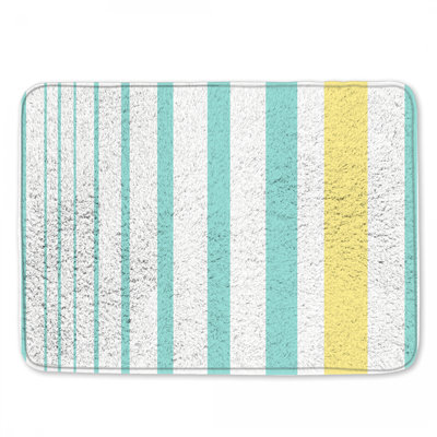 Blue Yellow Stripes Bath Mat