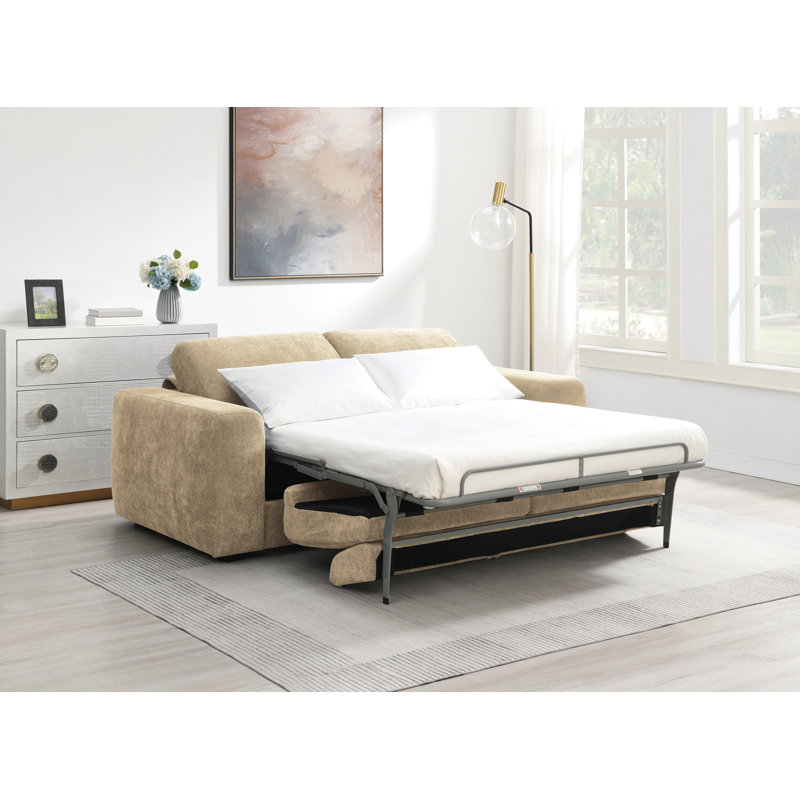 Canapé Amareah avec lit gigogne, Beige