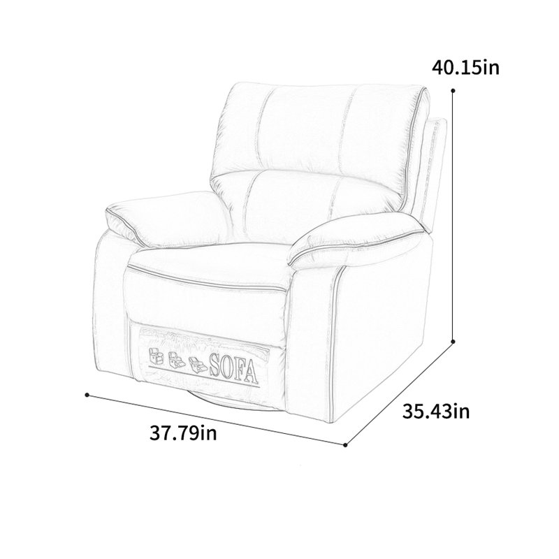 Fauteuil inclinable ergonomique en similicuir, Orange