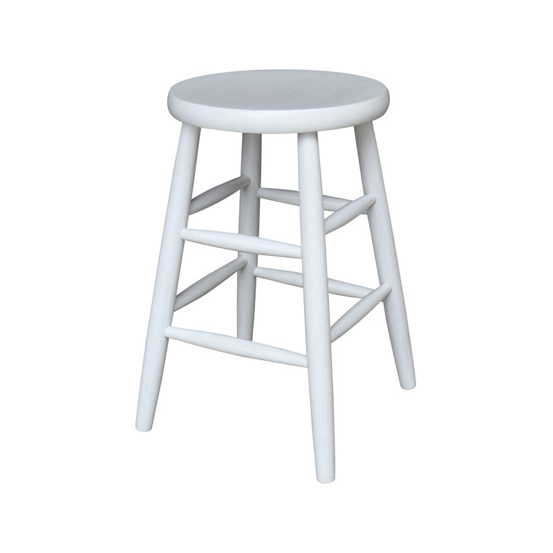 Tabouret de bar et de comptoir en bois massif, Tabouret de comptoir (assise de 24 po de hauteur), Craie