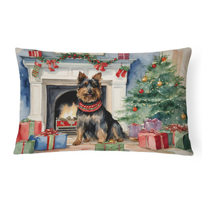 Australian Terrier Christmas Fabric Decorative Pillow