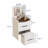 Small Make Up Vanity Set with Flip-Top Mirror, 3 Drawers, Cushioned Tool-1550042170