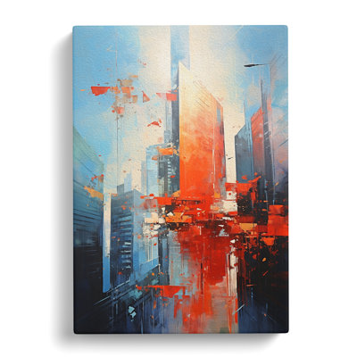 Skyscraper Action Painting - Wrapped Canvas