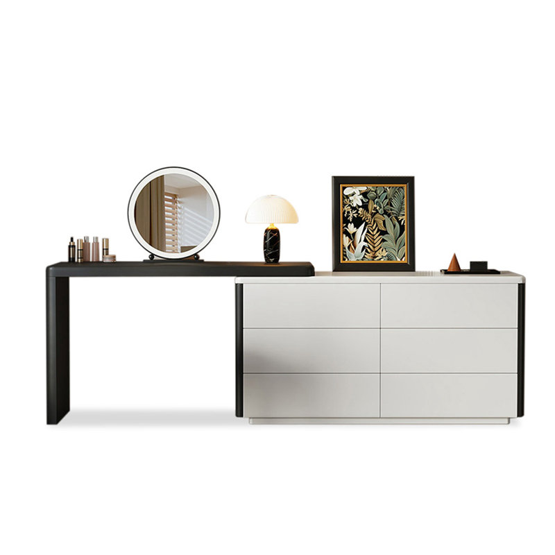 Coiffeuse avec miroir lumineux, 6 tiroirs