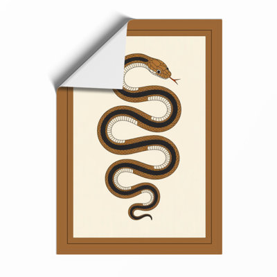 Sinuous Snake Study Japandi - Framed Print