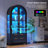 70.9" Tall Freestanding Arch Display Cabinet With Color Led Light Modes And Motion Sensor, Large Capacity Tempered Glass Doors Office Storage Cabinets-2091892795