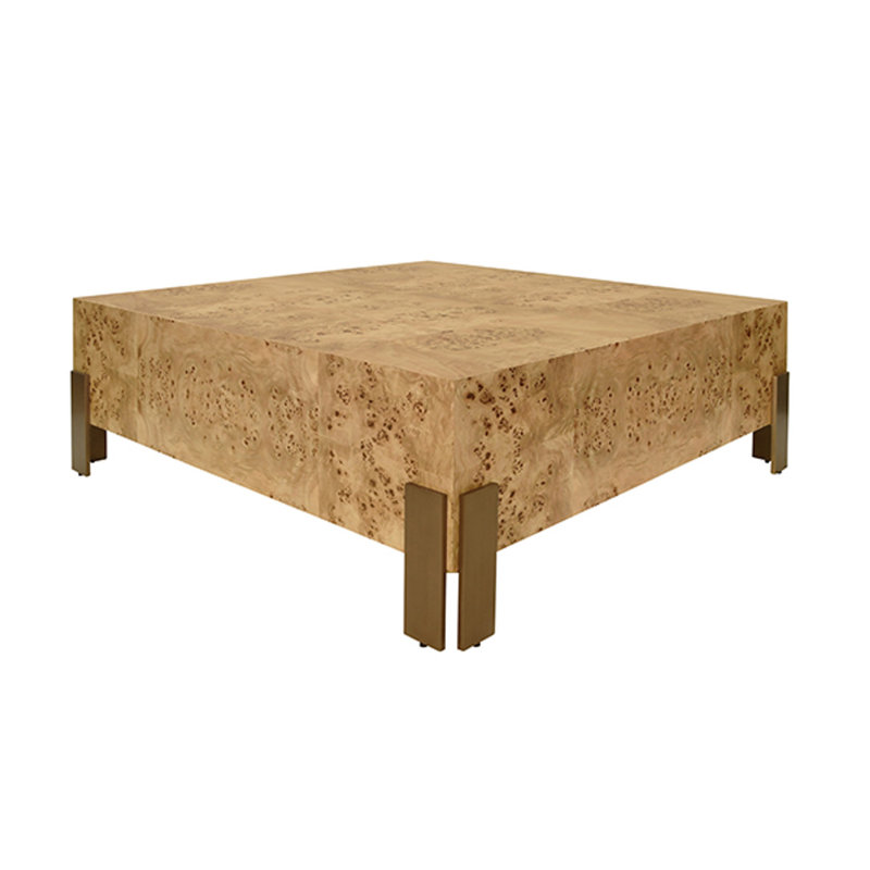Enid Solid Wood Coffee Table, Light Brown
