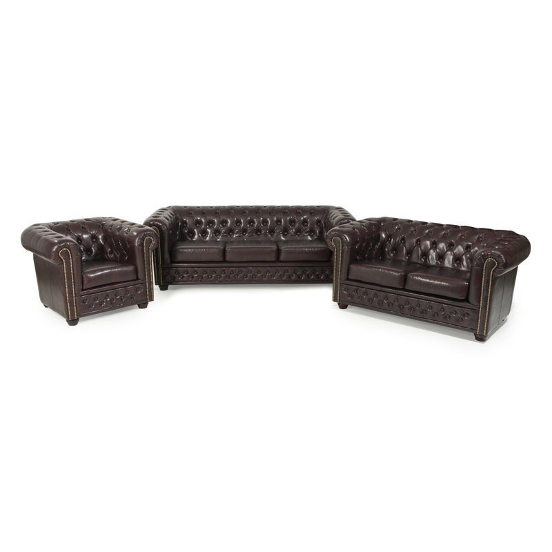 Canton Faux Leather Loveseat, Dark Brown, 3