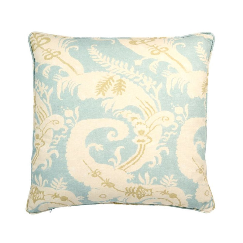 Housse et insert de coussin carré Vienna, Bleu, H 20 po x l 20 po x P 6,5 po, Polyester/ Bourre en polyester