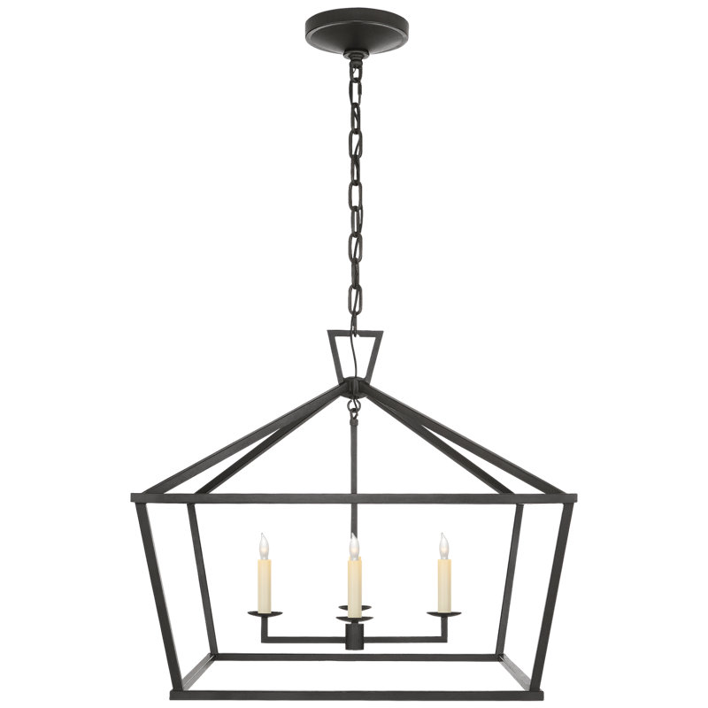 Chapman & Myers Darlana Medium Wide Lantern, Aged Iron