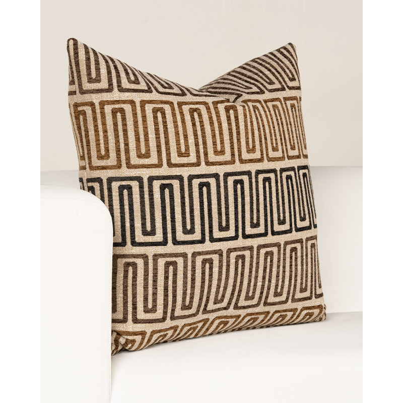 Coussin décoratif Rhodes, Charbrown géométrique