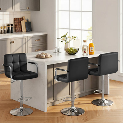 Pete Swivel Upholstered Adjustable Height Counter Stools