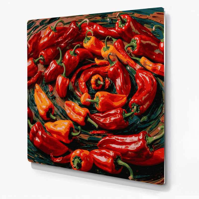 Légumes, piment, art mural brun Cayenne, 8" H x 8" W