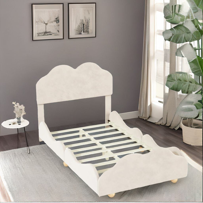 Lit plateforme 39,5 po Naylani, Lit simple, Beige