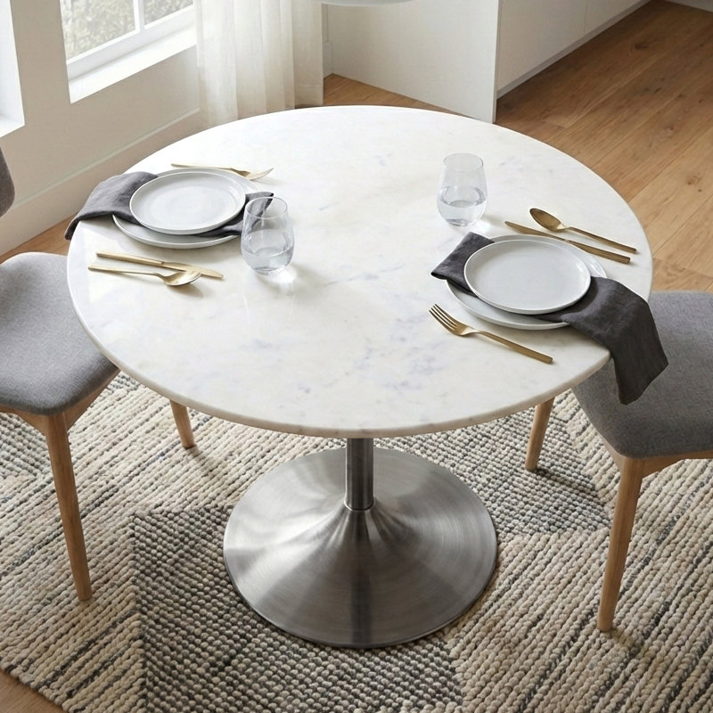 Table de salle à manger Osborne, White/Antique Silver