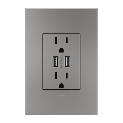 Prise murale double A / A 15 A Adorne® et plaque murale