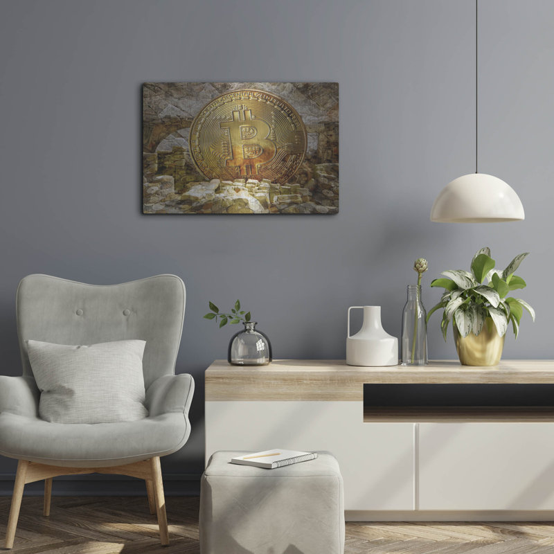 «Bitcoin New Age Four» par Steve Hunziker OOB, H 16 po x l 24 po