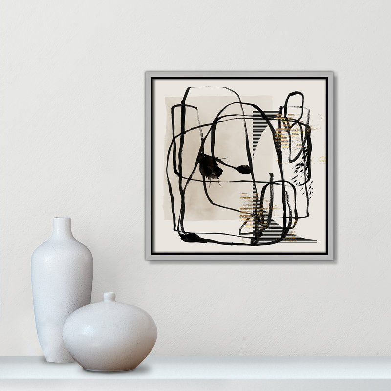 «Blot I» par Isabelle Z, Toile avec cadre, 13.5'' W x 13.5'' H, Silver Floater