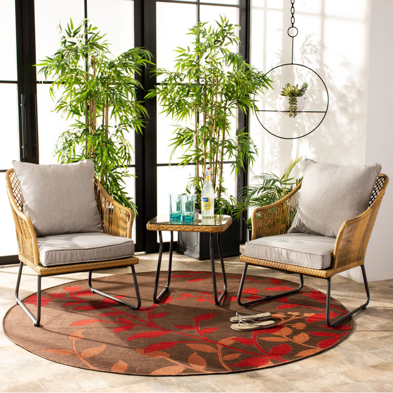 Cilegon 2 - Person Patio Conversation Set with Cushions, Natural
