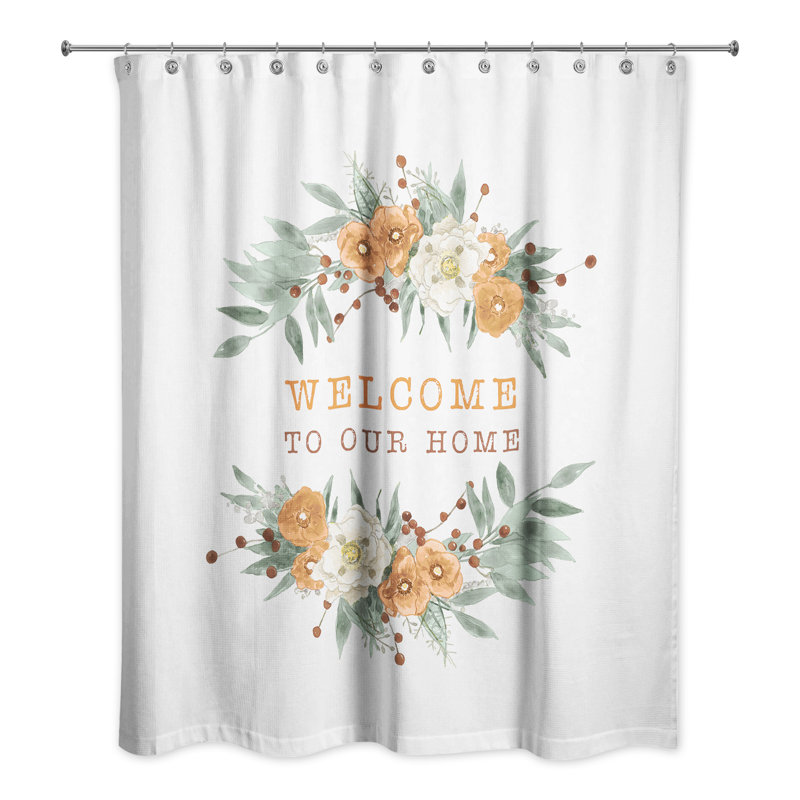 Rideau de douche simple "welcome automne floral" Oshields