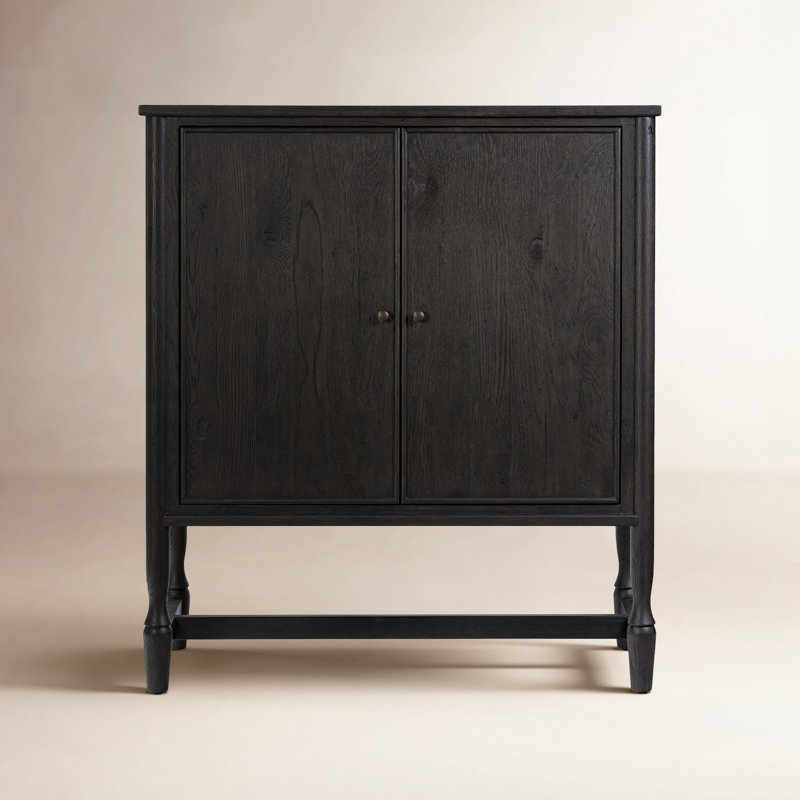 Bari Bar Cabinet, Cracked Smoked Black
