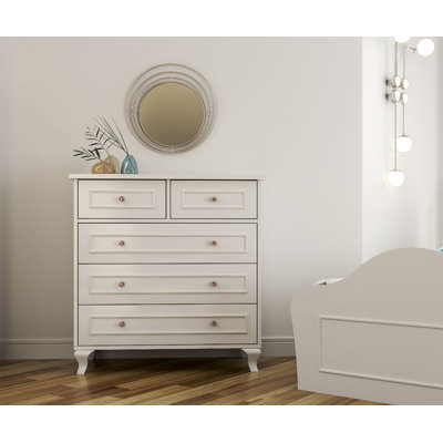 Vanhook 90cm W 5 - Drawer Chest of Drawers