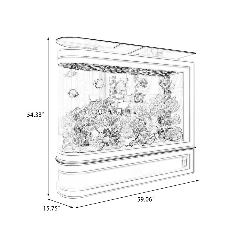 Réservoir d'aquarium moderne en bois manufacturé de 125 à 135 gallons Eco, 47.24, White