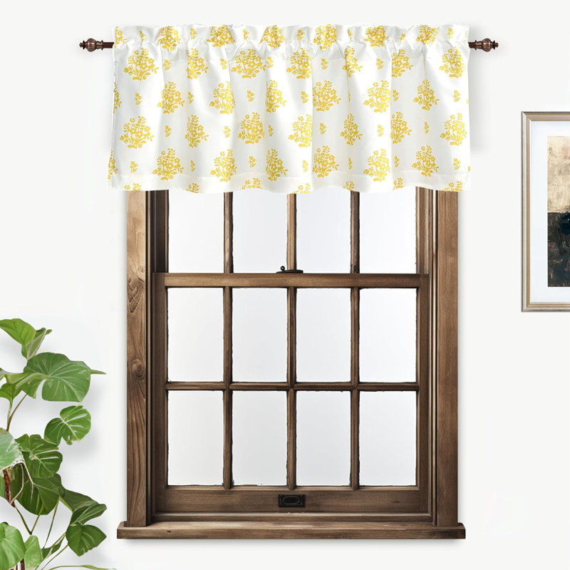 Cantonnière florale sur mesure 52 po, Jaune