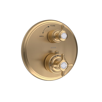 AXOR Montreux Thermostatic Trim with Volume Control- Cross-Handle in Chrome