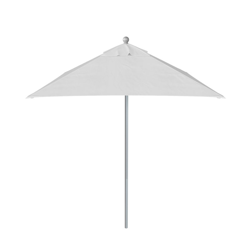 Parasol de marché 6 pi Nejat, Toile Sunbrella® naturel, Argent anodisé