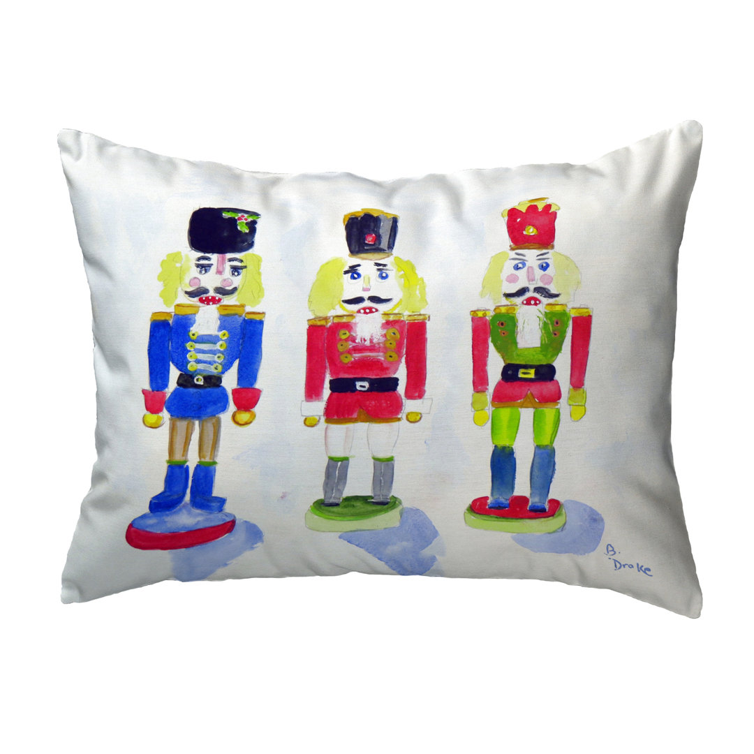 Nut Crackers Indoor/Outdoor Reversible Throw Pillow Betsy Drake Interiors