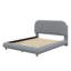 Lit plateforme tapissier avec tissu épais, structure solide et design courbé élégant-730011084-730011085