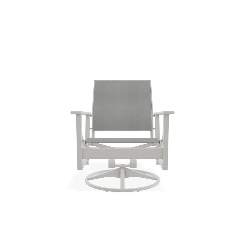 Wexler Outdoor Swivel Lounge Chair, White 6D Sunbrella®, Snow