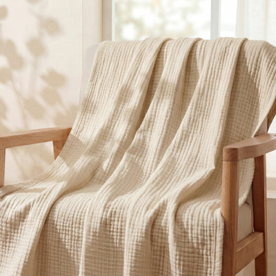 Bedsure Cotton Muslin Throw Blanket
