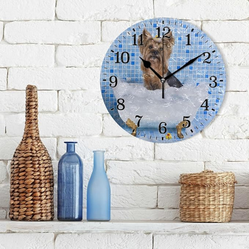 Horloge murale silencieuse pour salle de bain JUNZAN