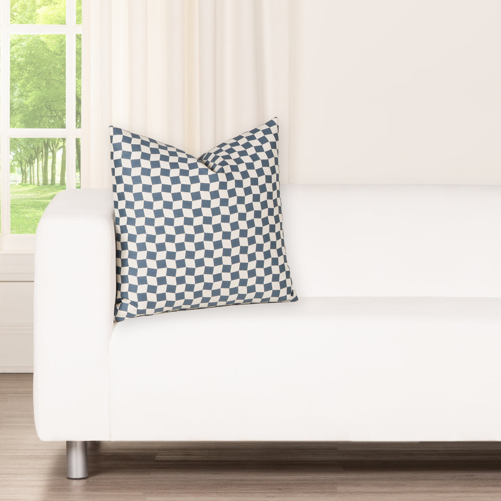 Terrace Accent Pillow, Green Geometric, Polyester, Square 16"