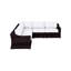 Sièges d'extérieur avec coussins crème, structure, matériau de coussin de décoloration, disposition modulaire pour un ensemble de patio confortable entièrement assemblé, toile de qualité commerciale ultra douce de qualité commerciale