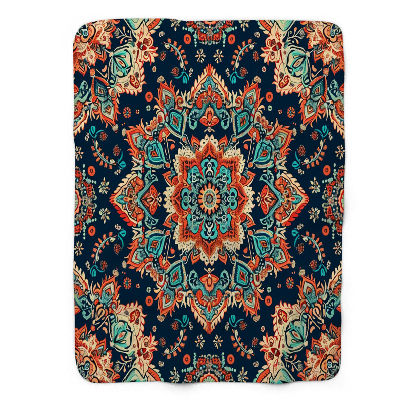 Free-Spirit-Bliss Design - couverture en sherpa de qualité supérieure 1 pièce, Grand lit