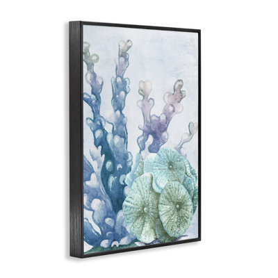 Coral Days Ocean Blue Framed Giclee Art, design by Kim Allen