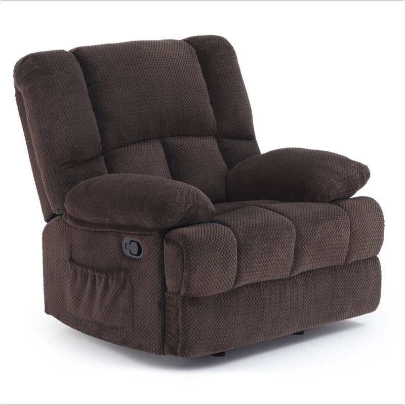 Oversized Rocking Rocker Recliner Chair For Living Room Adults, Chocolate