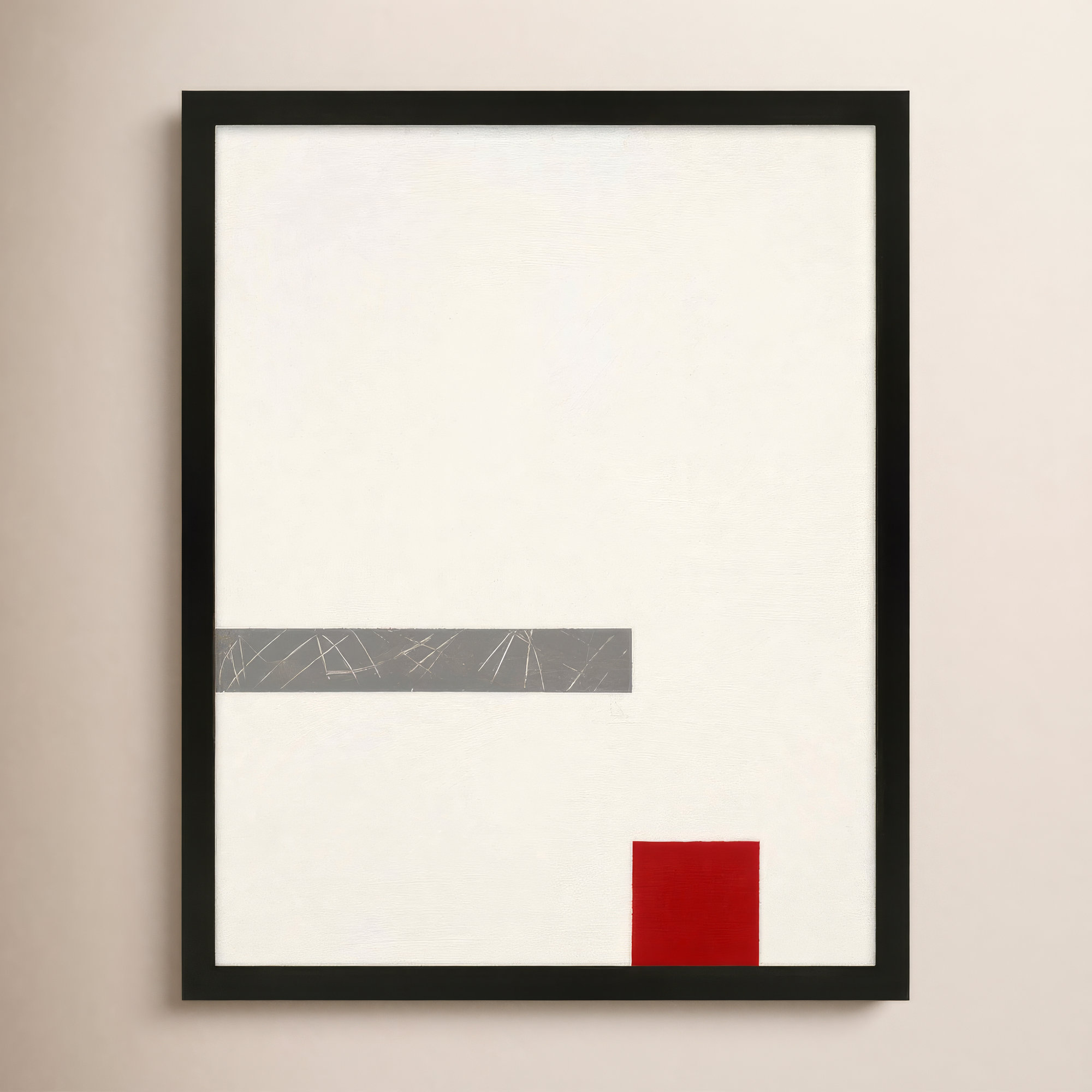 Tempo With Red 3 by Robert Kamnatnik, Black Framed Paper, 20" H x 16" W x 1.25" D