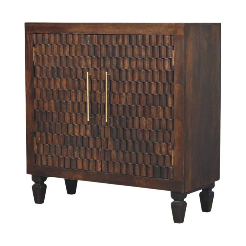 Solid Wood Vesta Textured Sideboard,3D texture, 2-Drawers