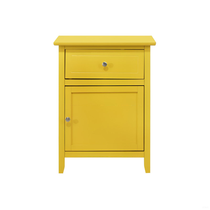 Table de chevet jaune vibrante