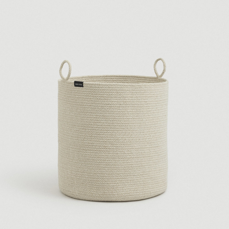 Beige Melange Loops Cotton Rope Basket - Large, Beige, 53 pt