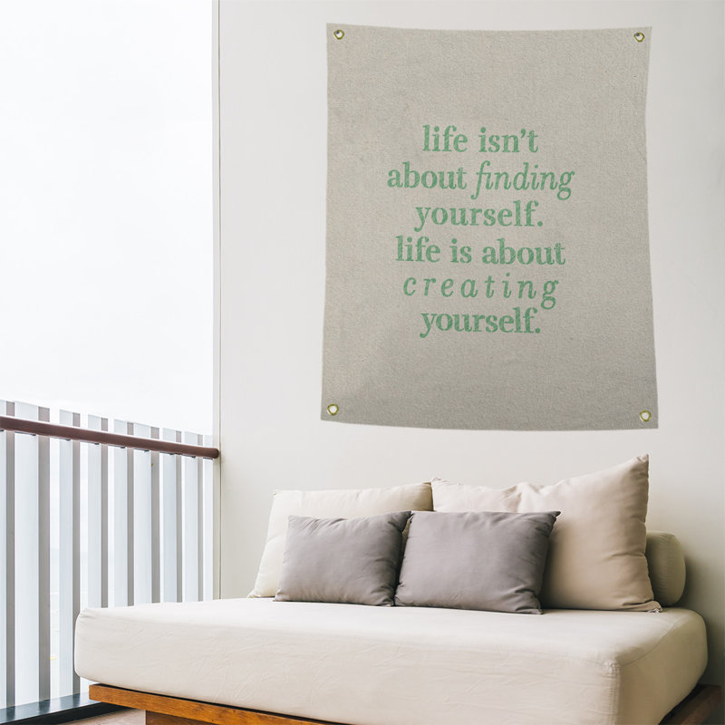 Tapisserie en polyester à créer vous-même quote, H 36 po x l 26 po, Blanc / Vert