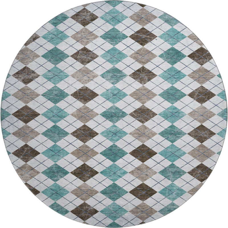 Premium Machine Washable Mayfield AMF2237 Geometric Rug, 3' x 5', Orange